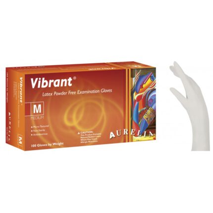 Εξεταστικά γάντια Latex Aurelia Vibrant λευκά χωρίς πούδρα συσκευασία 100 τεμαχίων