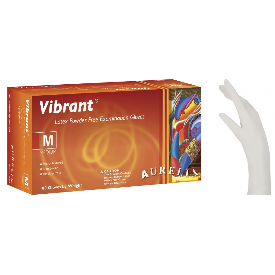 gantia-latex-aurelia-vibrant-leyka-choris-poudra-100tem Εξεταστικά γάντια Latex Aurelia Vibrant λευκά χωρίς πούδρα συσκευασία 100 τεμαχίων