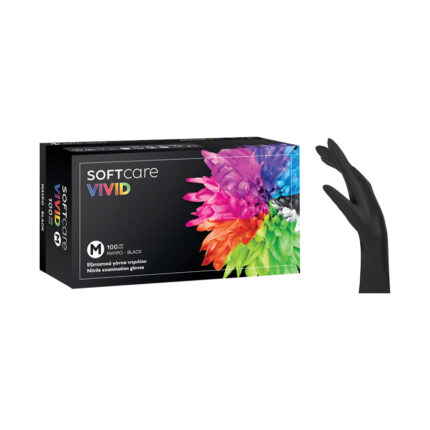 Εξεταστικά γάντια νιτριλίου Soft Care Vivid μαύρα χωρίς πούδρα συσκευασία 100 τεмаχίων