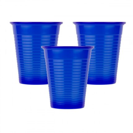 Οδοντιατρικά πλαστικά ποτηράκια Soft Care 180ml σε μπλε χρώμα