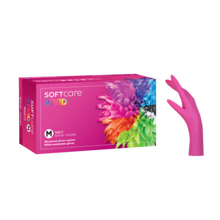 Εξεταστικά γάντια νιτριλίου Soft Care Vivid φούξια χωρίς πούδρα συσκευασία 100 τεμαχίων